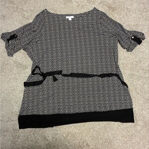 Charter Club Black and White Chevron Blouse